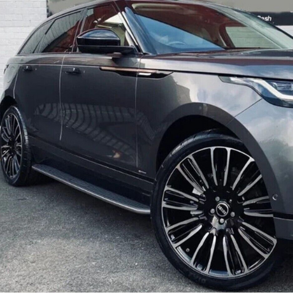 Range Rover Velar Running Boards Side Steps Black/Silver