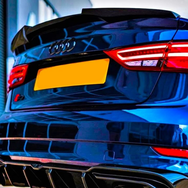 Saloon Spoiler Gloss Black For Audi A3 S3 RS3 8V  2013-20
