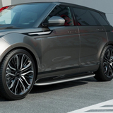 Black and Silver Side Steps For Range Rover Evoque 2020+