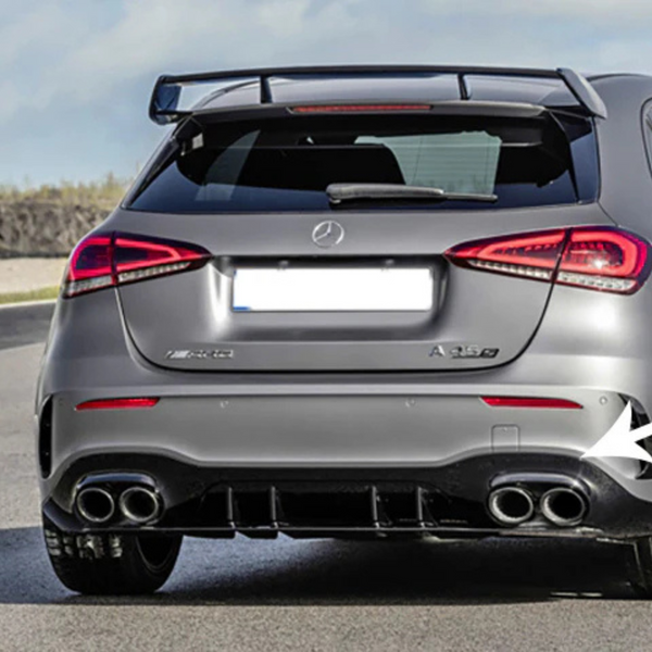 Mercedes W177 A Class A45 Diffuser + Exhaust Tips Black