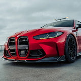 SooQoo BMW G80 M3 G82 M4 Front Splitter In Gloss Carbon Fibre