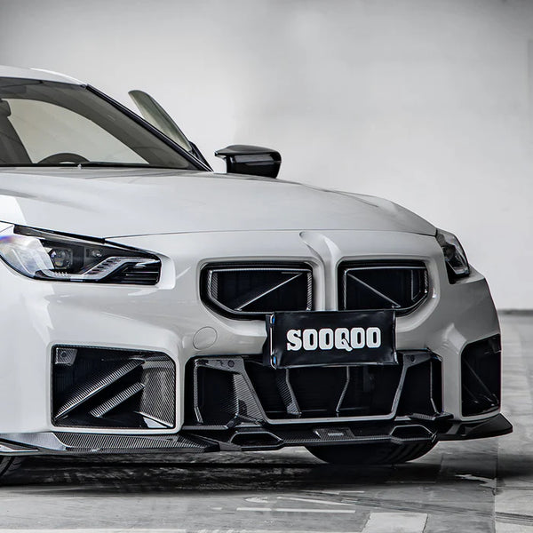 SooQoo BMW G87 M2 Ultra Aggressive Front Bumper Trim In Gloss Carbon Fibre