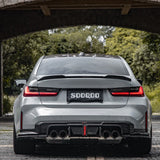 SooQoo BMW G80 & G81 M3 Rear Diffuser + Rear Splitters In Gloss Carbon Fibre