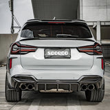 SooQoo BMW F97 X3M LCI SQ Rear Canards In Gloss Pre Preg Carbon Fibre (Facelift 2022+)