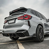 SooQoo BMW F97 X3M LCI SQ 3 Piece Rear Diffuser In Gloss Pre Preg Carbon Fibre (Facelift 2022+)