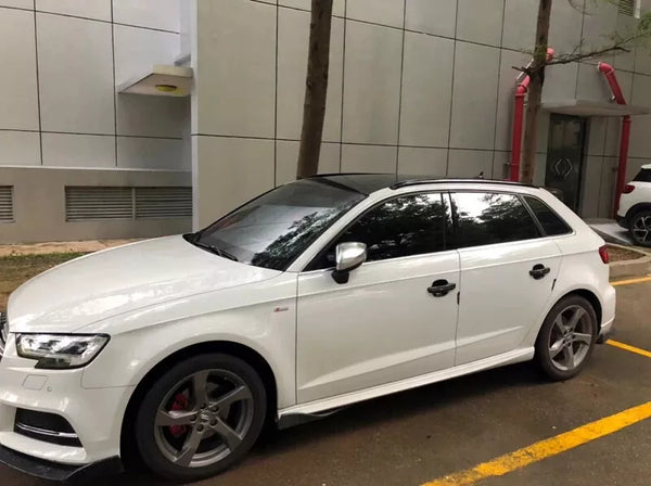 Gloss Black Roof Rail Extensions For Audi A3/S3 Sportback 2014 - 2016 Pre Facelift