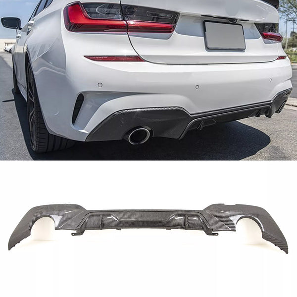 Rear Diffuser Carbon Fibre Look For BMW 3 Series G20 G21