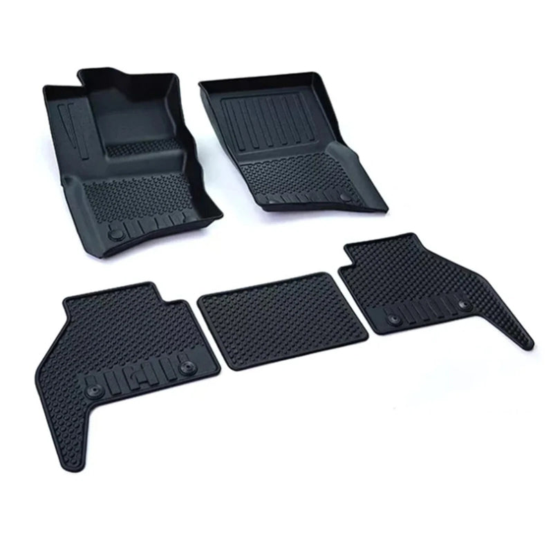 5 Floor Rubber Mat Set For Land Rover Defender 2020 110 Front & Rear