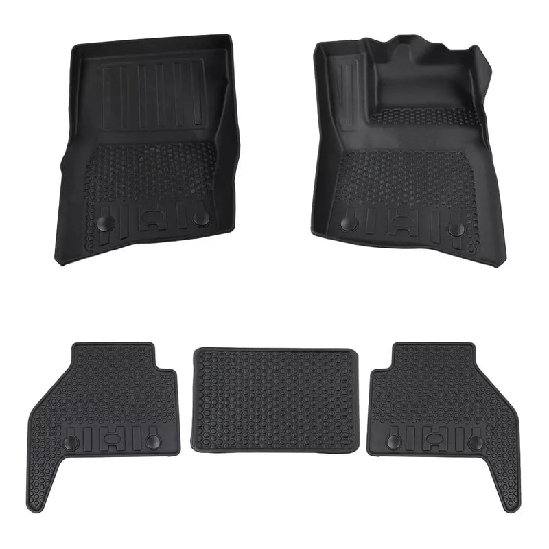 5 Floor Rubber Mat Set For Land Rover Defender 2020 110 Front & Rear