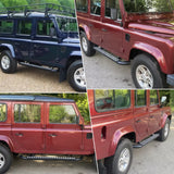 Black/ Silver SideSteps For Land Rover Defender 110 Tubular