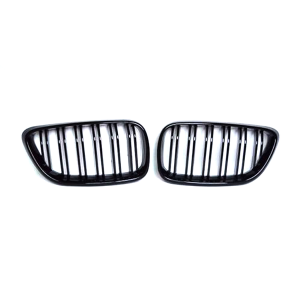 Gloss Black Kidney Grilles – BMW F22 F23 F87 M2, 2014-2021, Dual Slats