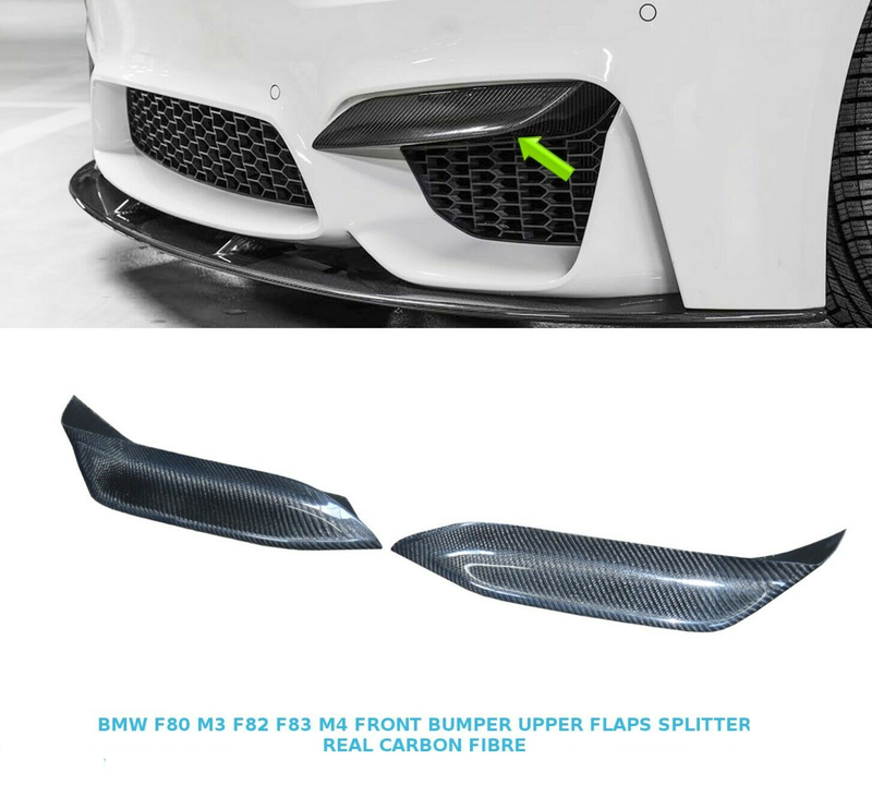 BMW M4 F80 M3 F82 F83 Front Bumper Upper Canards Carbon Fibre