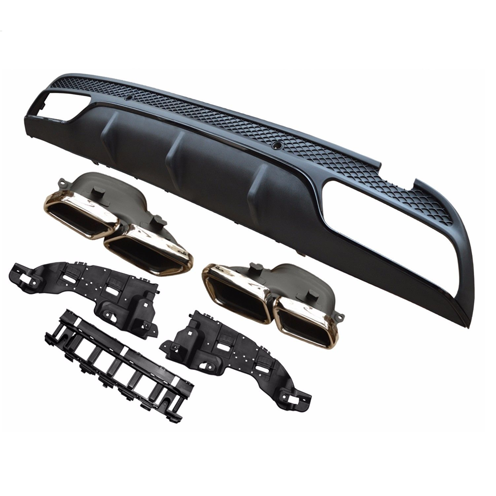 Mercedes C Class W205 S205 Rear Diffuser Black