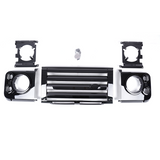 Land Rover Defender SVX Style Front Grille + Headlamp Cases Gloss Black Original Lights