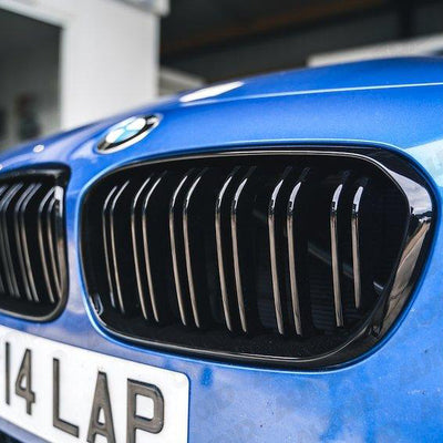 Grille Rognons Compatible Avec BMW F20 F21 Série 1 Noir Brillant Double Barres 6095926815894